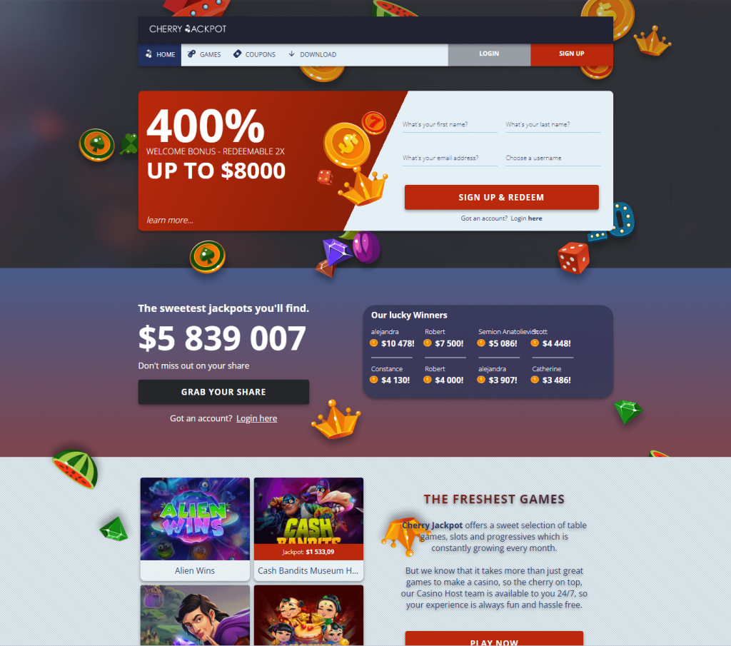 cherry jackpot lobby