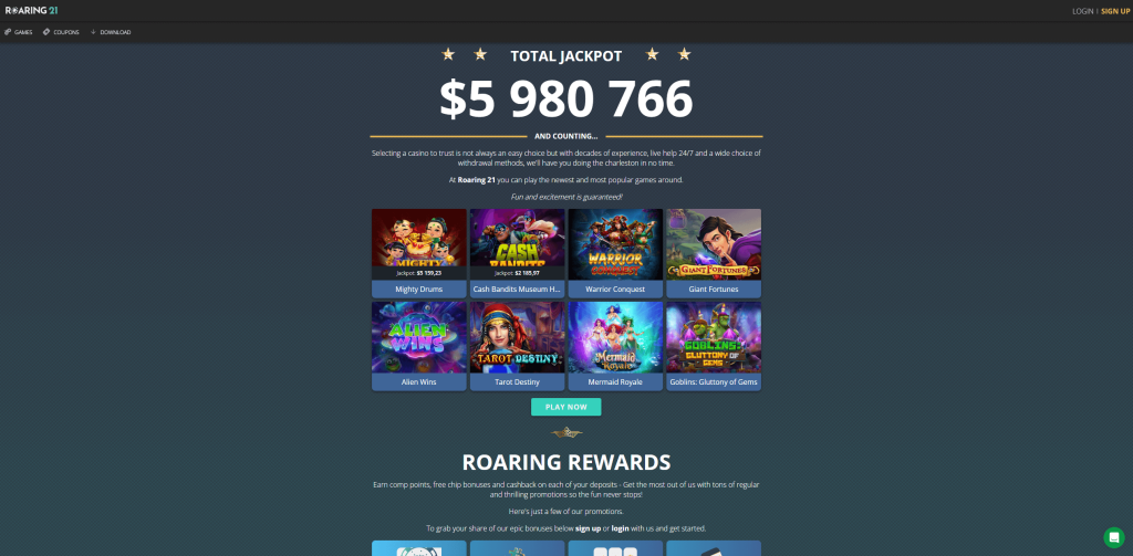 roaring 21 no deposit bonus codes