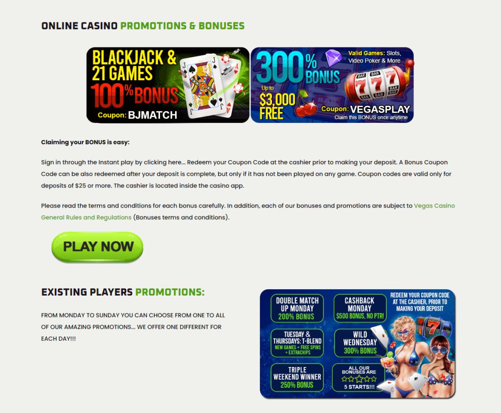 vegas casino online bonuses