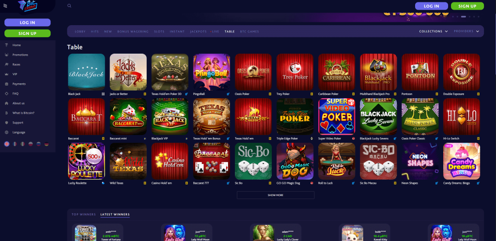 7Bit Casino table games